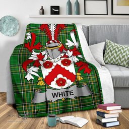 Scottish White or Whyte Coat of Arms Family Crest Ireland Blanket Irish National Tartan Irish County Blanket