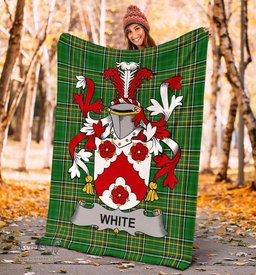 Scottish White or Whyte Coat of Arms Family Crest Ireland Blanket Irish National Tartan Irish County Blanket