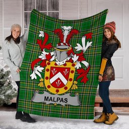 Scottish Malpas Coat of Arms Family Crest Ireland Blanket Irish National Tartan Irish County Blanket