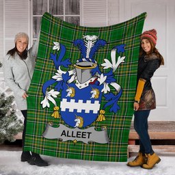 Scottish Alleet Coat of Arms Family Crest Ireland Blanket Irish National Tartan Irish County Blanket