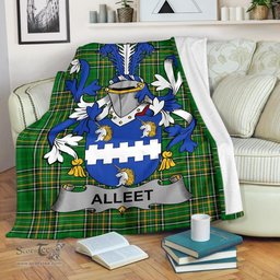 Scottish Alleet Coat of Arms Family Crest Ireland Blanket Irish National Tartan Irish County Blanket
