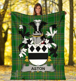 Scottish Aston Coat of Arms Family Crest Ireland Blanket Irish National Tartan Irish County Blanket