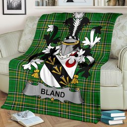 Scottish Bland Coat of Arms Family Crest Ireland Blanket Irish National Tartan Irish County Blanket