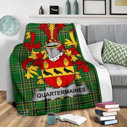 Scottish Quartermaines Coat of Arms Family Crest Ireland Blanket Irish National Tartan Irish County Blanket