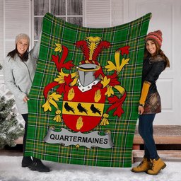 Scottish Quartermaines Coat of Arms Family Crest Ireland Blanket Irish National Tartan Irish County Blanket