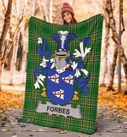 Scottish Forbes Coat of Arms Family Crest Ireland Blanket Irish National Tartan Irish County Blanket