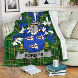 Scottish Forbes Coat of Arms Family Crest Ireland Blanket Irish National Tartan Irish County Blanket