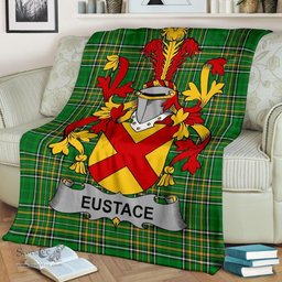 Scottish Eustace Coat of Arms Family Crest Ireland Blanket Irish National Tartan Irish County Blanket