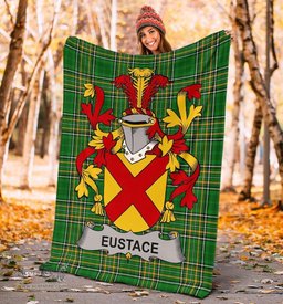 Scottish Eustace Coat of Arms Family Crest Ireland Blanket Irish National Tartan Irish County Blanket