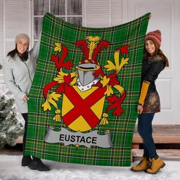 Scottish Eustace Coat of Arms Family Crest Ireland Blanket Irish National Tartan Irish County Blanket