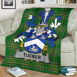 Scottish Tucker Coat of Arms Family Crest Ireland Blanket Irish National Tartan Irish County Blanket