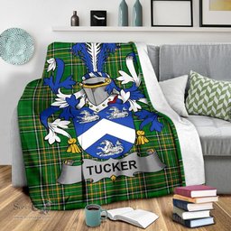 Scottish Tucker Coat of Arms Family Crest Ireland Blanket Irish National Tartan Irish County Blanket
