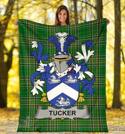 Scottish Tucker Coat of Arms Family Crest Ireland Blanket Irish National Tartan Irish County Blanket