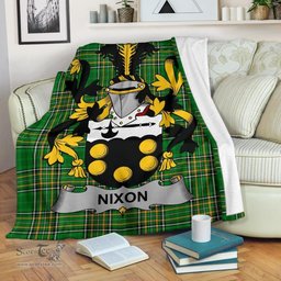 Scottish Nixon Coat of Arms Family Crest Ireland Blanket Irish National Tartan Irish County Blanket