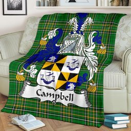 Scottish Campbell Coat of Arms Family Crest Ireland Blanket Irish National Tartan Irish County Blanket