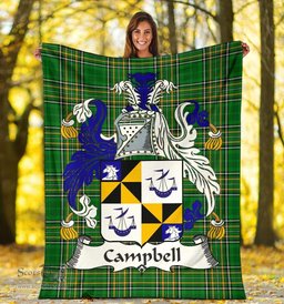 Scottish Campbell Coat of Arms Family Crest Ireland Blanket Irish National Tartan Irish County Blanket