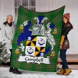 Scottish Campbell Coat of Arms Family Crest Ireland Blanket Irish National Tartan Irish County Blanket