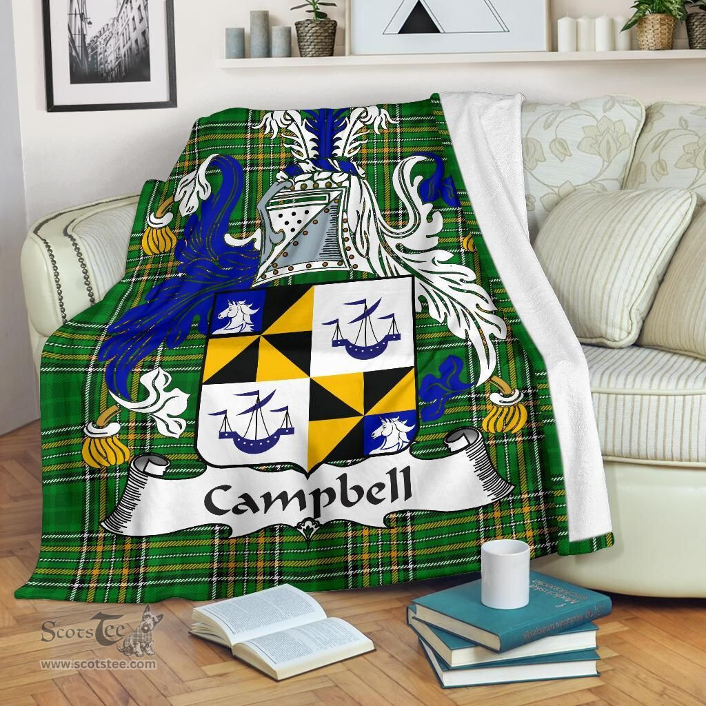 Scottish Campbell Coat of Arms Family Crest Ireland Blanket Irish National Tartan Irish County Blanket