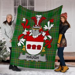 Scottish Haugh or O'Hough Coat of Arms Family Crest Ireland Blanket Irish National Tartan Irish County Blanket
