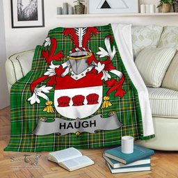 Scottish Haugh or O'Hough Coat of Arms Family Crest Ireland Blanket Irish National Tartan Irish County Blanket