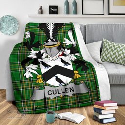 Scottish Cullen or McCullen Coat of Arms Family Crest Ireland Blanket Irish National Tartan Irish County Blanket