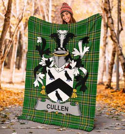 Scottish Cullen or McCullen Coat of Arms Family Crest Ireland Blanket Irish National Tartan Irish County Blanket