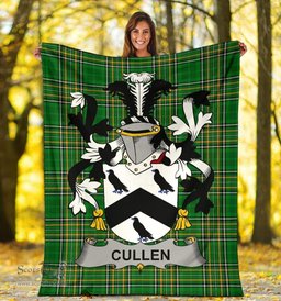 Scottish Cullen or McCullen Coat of Arms Family Crest Ireland Blanket Irish National Tartan Irish County Blanket