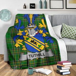 Scottish Tuthill Coat of Arms Family Crest Ireland Blanket Irish National Tartan Irish County Blanket