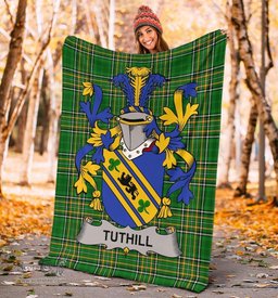 Scottish Tuthill Coat of Arms Family Crest Ireland Blanket Irish National Tartan Irish County Blanket