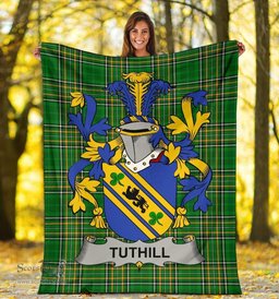 Scottish Tuthill Coat of Arms Family Crest Ireland Blanket Irish National Tartan Irish County Blanket