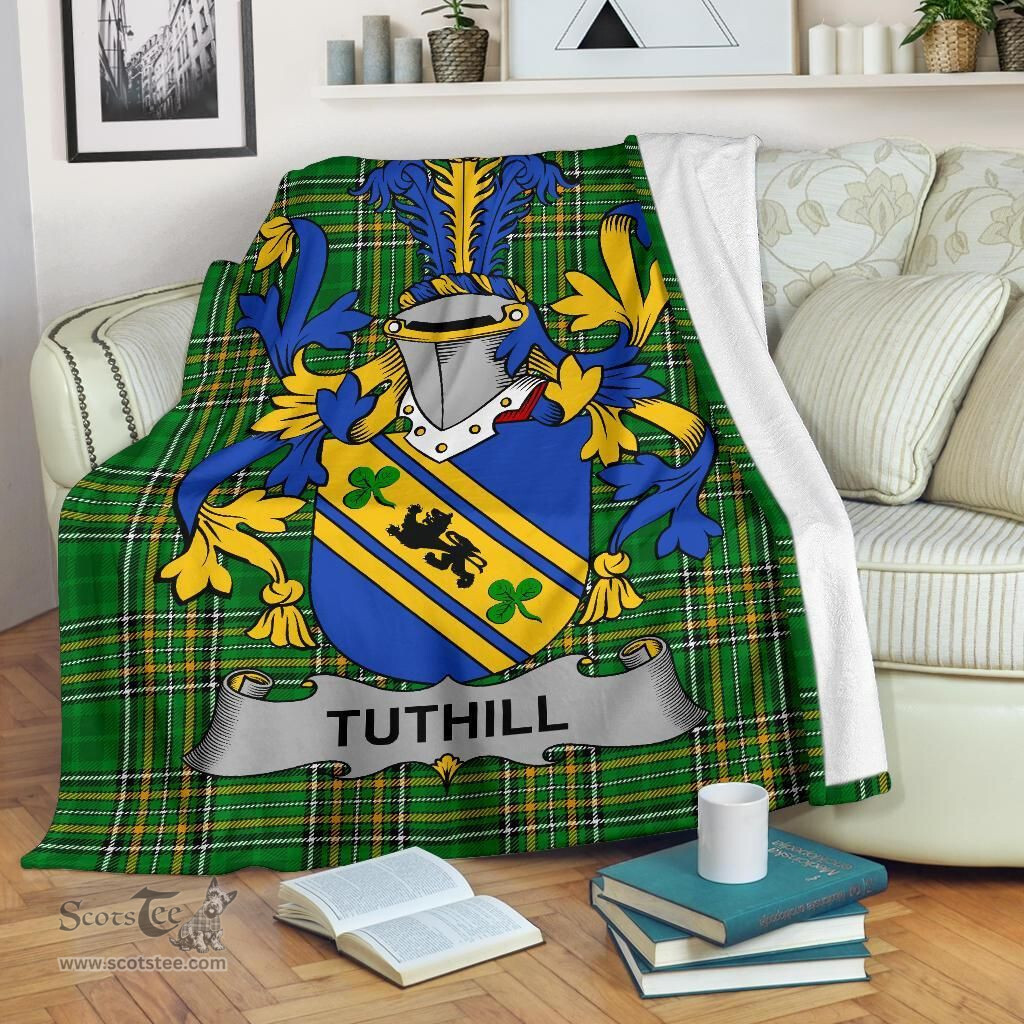 Scottish Tuthill Coat of Arms Family Crest Ireland Blanket Irish National Tartan Irish County Blanket