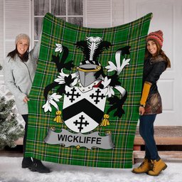 Scottish Wickliffe Coat of Arms Family Crest Ireland Blanket Irish National Tartan Irish County Blanket