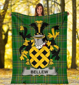 Scottish Bellew Coat of Arms Family Crest Ireland Blanket Irish National Tartan Irish County Blanket