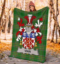Scottish Vian Coat of Arms Family Crest Ireland Blanket Irish National Tartan Irish County Blanket