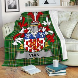 Scottish Vian Coat of Arms Family Crest Ireland Blanket Irish National Tartan Irish County Blanket