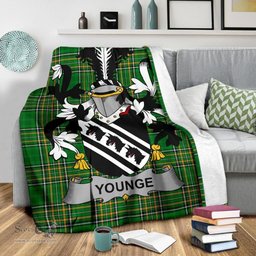 Scottish Younge Coat of Arms Family Crest Ireland Blanket Irish National Tartan Irish County Blanket