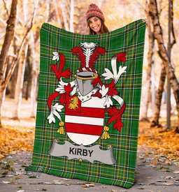 Scottish Kirby or O'Kirby Coat of Arms Family Crest Ireland Blanket Irish National Tartan Irish County Blanket
