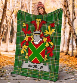 Scottish Andrew Coat of Arms Family Crest Ireland Blanket Irish National Tartan Irish County Blanket