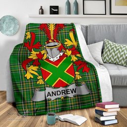 Scottish Andrew Coat of Arms Family Crest Ireland Blanket Irish National Tartan Irish County Blanket