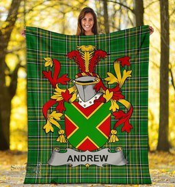 Scottish Andrew Coat of Arms Family Crest Ireland Blanket Irish National Tartan Irish County Blanket