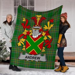 Scottish Andrew Coat of Arms Family Crest Ireland Blanket Irish National Tartan Irish County Blanket