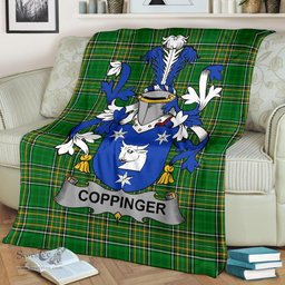 Scottish Coppinger Coat of Arms Family Crest Ireland Blanket Irish National Tartan Irish County Blanket