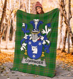 Scottish Coppinger Coat of Arms Family Crest Ireland Blanket Irish National Tartan Irish County Blanket