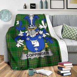 Scottish Coppinger Coat of Arms Family Crest Ireland Blanket Irish National Tartan Irish County Blanket