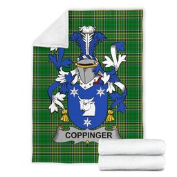 Scottish Coppinger Coat of Arms Family Crest Ireland Blanket Irish National Tartan Irish County Blanket