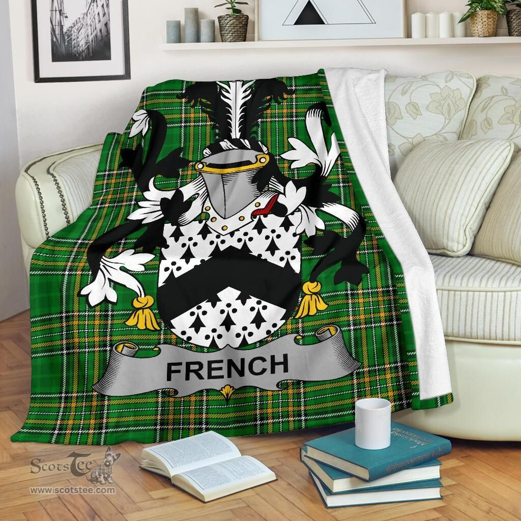 Scottish French Coat of Arms Family Crest Ireland Blanket Irish National Tartan Irish County Blanket