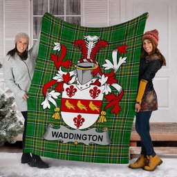Scottish Waddington Coat of Arms Family Crest Ireland Blanket Irish National Tartan Irish County Blanket
