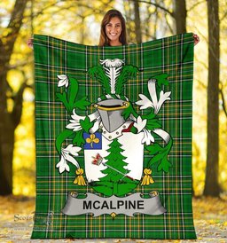 Scottish McAlpine or MacAlpin Coat of Arms Family Crest Ireland Blanket Irish National Tartan Irish County Blanket