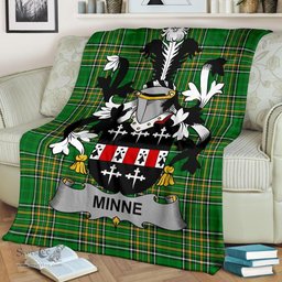 Scottish Minne Coat of Arms Family Crest Ireland Blanket Irish National Tartan Irish County Blanket