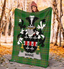 Scottish Minne Coat of Arms Family Crest Ireland Blanket Irish National Tartan Irish County Blanket